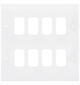 SGRID360-172 8 Gang Modular Plate – Smooth – White