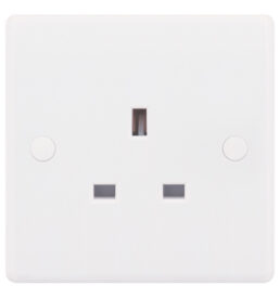 SSL519 13 Amp 1 Gang Unswitched Socket  DP White