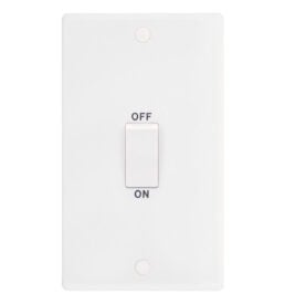 SSL566 Cooker Switch 45a DP 2 Gang Plate White