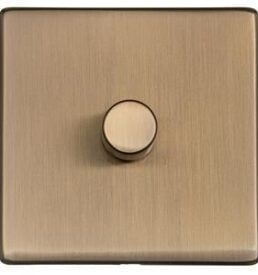 Heritage Brass Studio Range Antique Brass 1 Gang Dimmer Plate