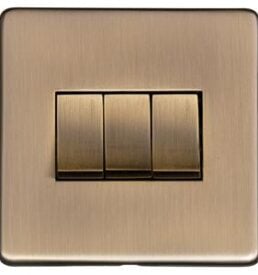 Heritage Brass Antique Brass 3 Gang 2-Way Rocker Switch